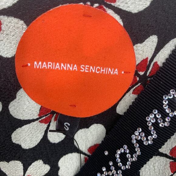 Marianna Senchina Sz S Avant Garde One Shoulder Floral Ruffle Dress Bling Strap - Picture 7 of 12